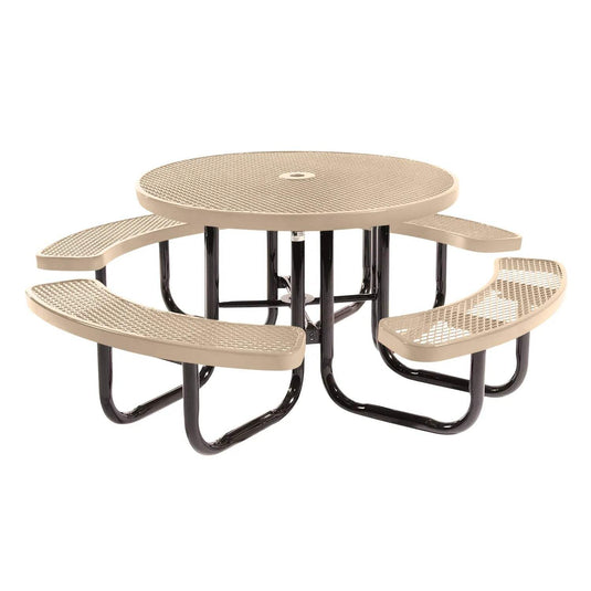 46" Round Metal Outdoor Picnic Table