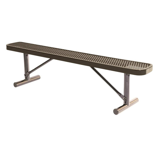 6 FT All-Weather Park Bench without Back, Portable Frame