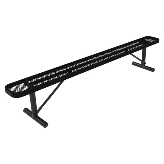 8 FT All-Weather Park Bench without Back, Portable Frame