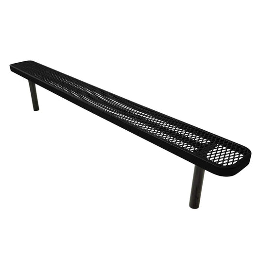 8FT Industrial Park Bench without Back, Inground Mount Frame
