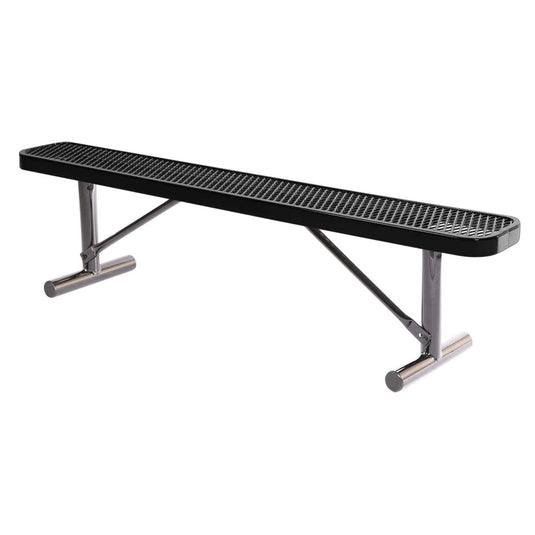 6 FT All-Weather Park Bench without Back, Portable Frame