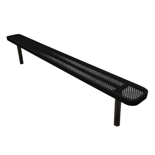 8FT Industrial Park Bench without Back, Inground Mount Frame