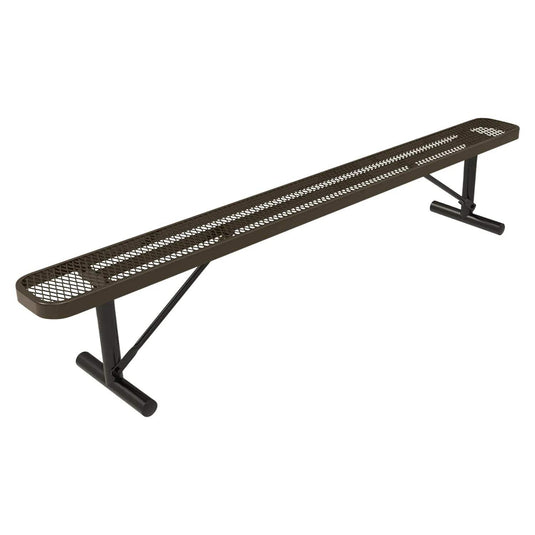 8 FT All-Weather Park Bench without Back, Portable Frame