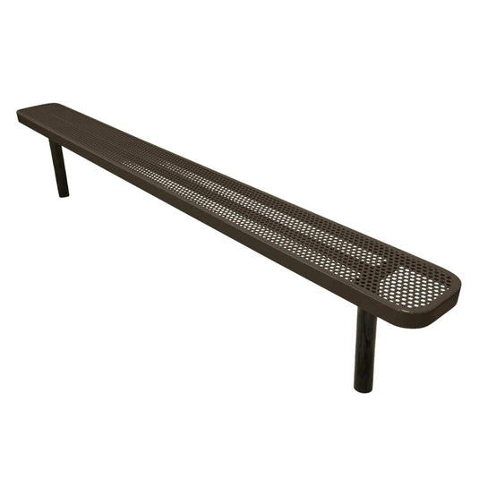 8FT Industrial Park Bench without Back, Inground Mount Frame