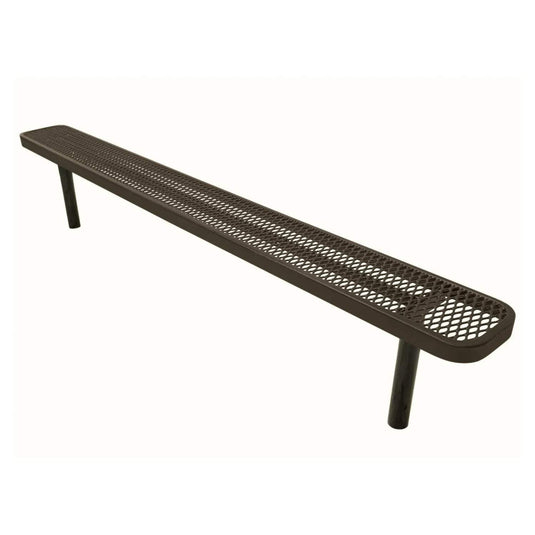 8FT Industrial Park Bench without Back, Inground Mount Frame