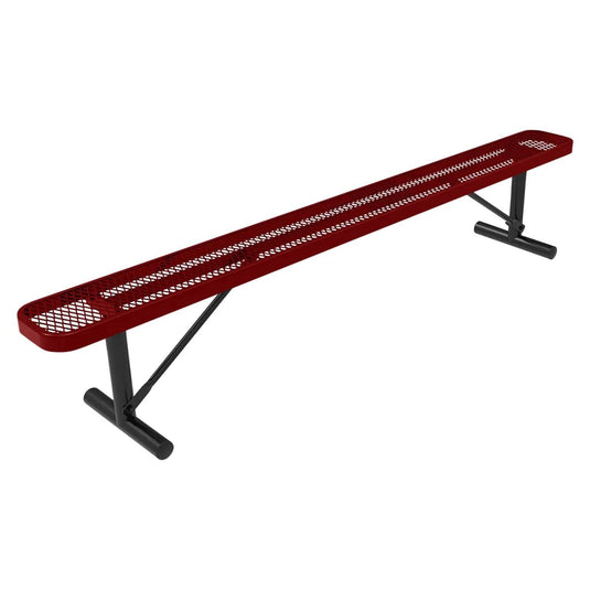 8 FT All-Weather Park Bench without Back, Portable Frame