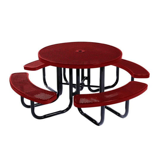 46" Round Metal Outdoor Picnic Table