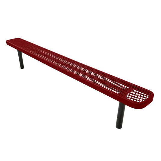 8FT Industrial Park Bench without Back, Inground Mount Frame