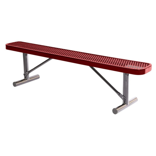 6 FT All-Weather Park Bench without Back, Portable Frame