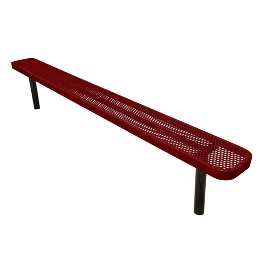 8FT Industrial Park Bench without Back, Inground Mount Frame