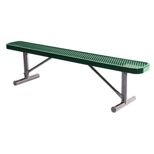 6 FT All-Weather Park Bench without Back, Portable Frame