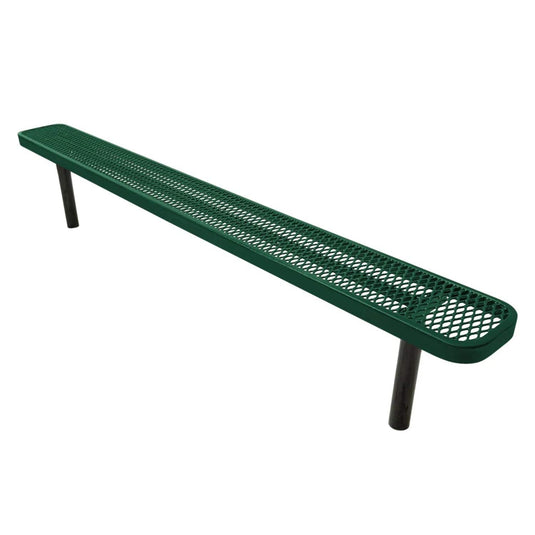 8FT Industrial Park Bench without Back, Inground Mount Frame
