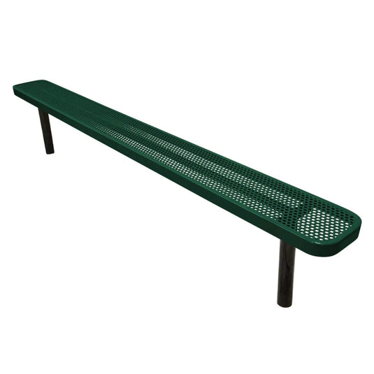 8FT Industrial Park Bench without Back, Inground Mount Frame