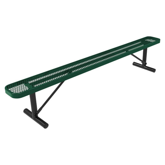 8 FT All-Weather Park Bench without Back, Portable Frame