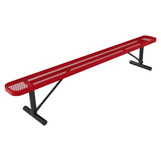 8 FT All-Weather Park Bench without Back, Portable Frame