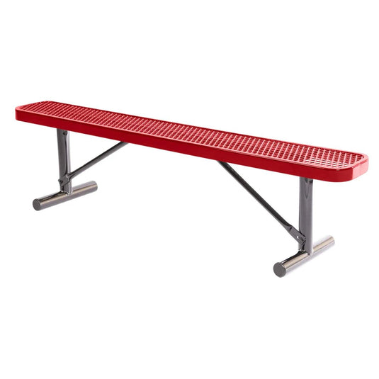 6 FT All-Weather Park Bench without Back, Portable Frame