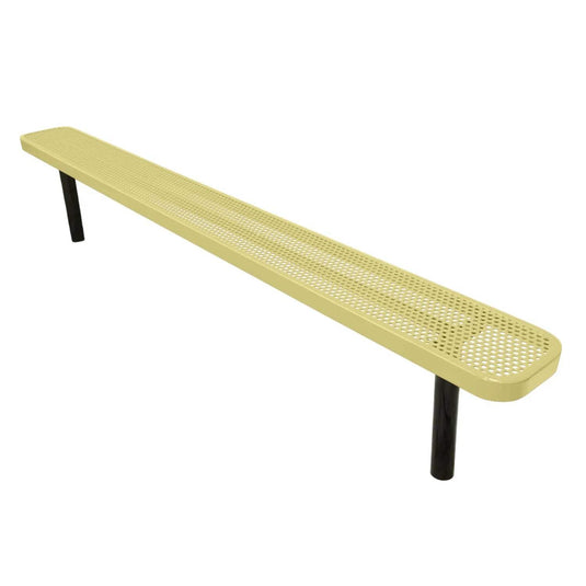 8FT Industrial Park Bench without Back, Inground Mount Frame