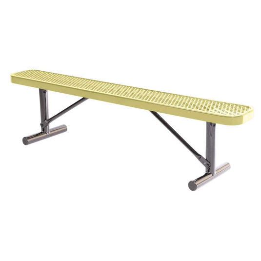 6 FT All-Weather Park Bench without Back, Portable Frame