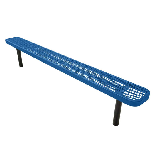 8FT Industrial Park Bench without Back, Inground Mount Frame