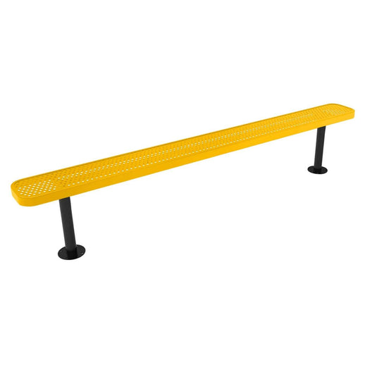 8FT Commercial Park Bench without Back, Surface Mount Frame