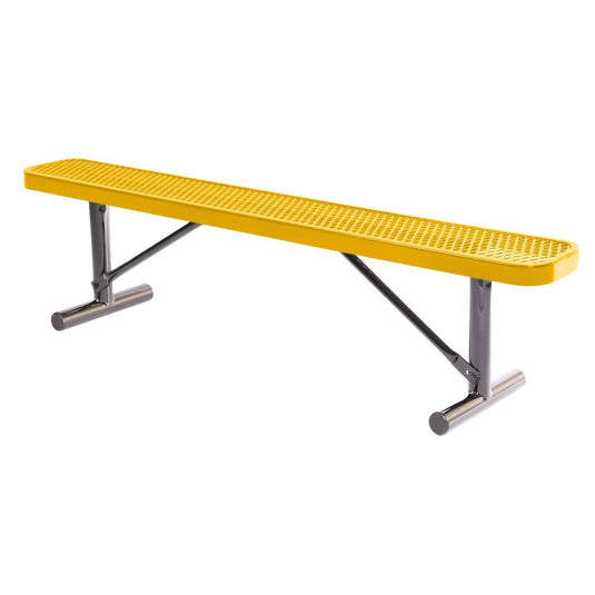 6 FT All-Weather Park Bench without Back, Portable Frame
