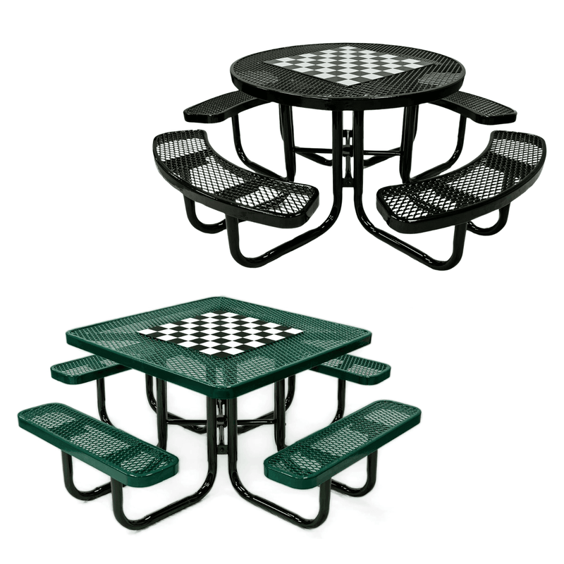 Load image into Gallery viewer, Game-Edition Outdoor Commercial Picnic Tables - Coated Outdoor Furniture