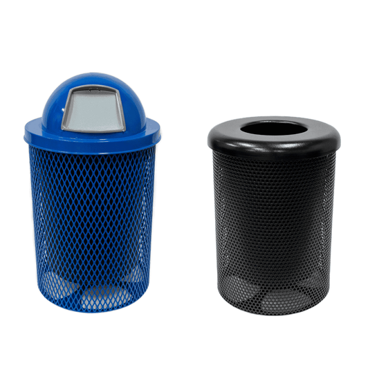 Weatherproof Metal Outdoor Trash Receptacles - Coated Outdoor Furniture