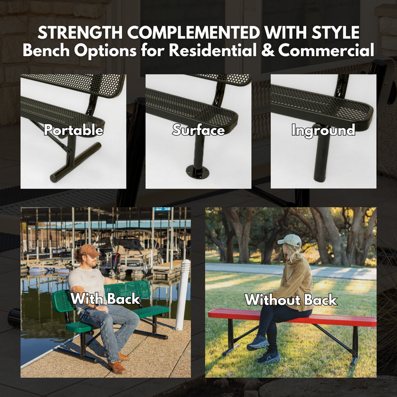 Load image into Gallery viewer, All-Weather Punched Steel Park Bench with Portable Frame
