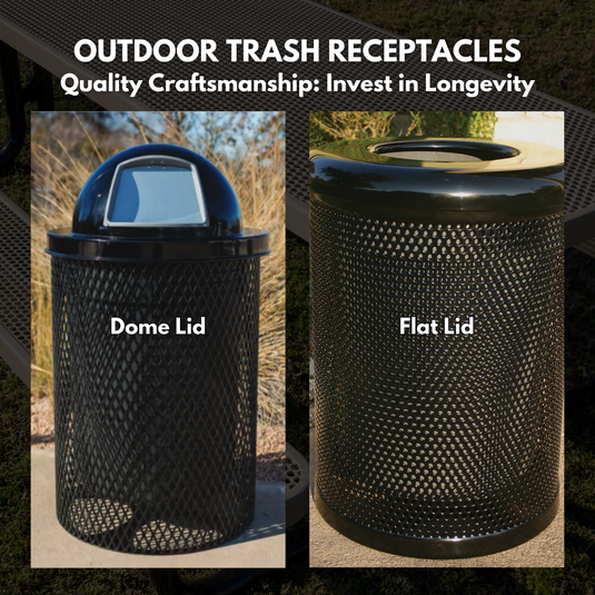 Weatherproof Metal Outdoor Trash Receptacles