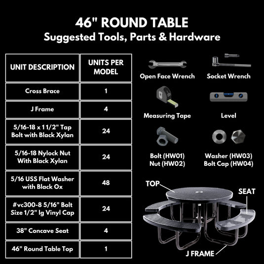 Game-Edition Square & Round Outdoor Picnic Table