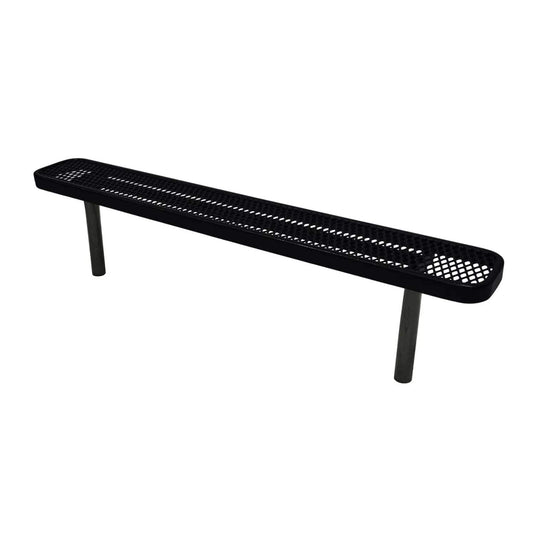 6FT Industrial Park Bench without Back, Inground Mount Frame