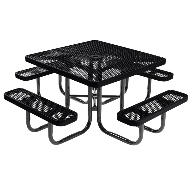 Load image into Gallery viewer, All-Weather Square Metal Outdoor Picnic Tables
