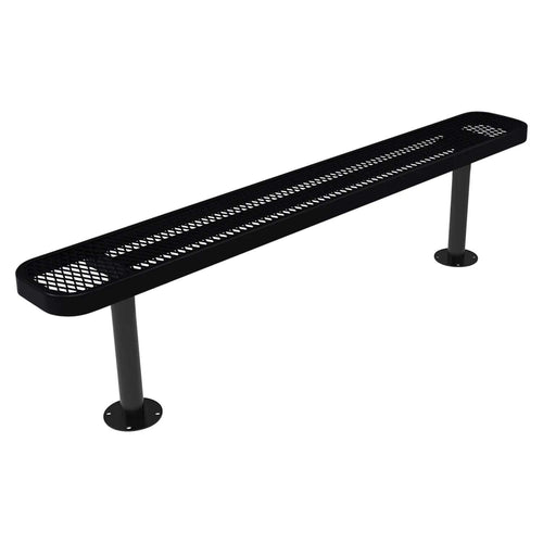 6FT Commercial Park Bench without Back, Surface Mount Frame