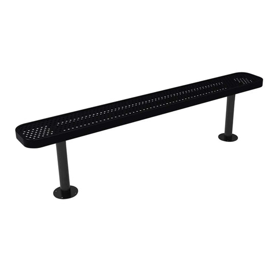 6FT Commercial Park Bench without Back, Surface Mount Frame