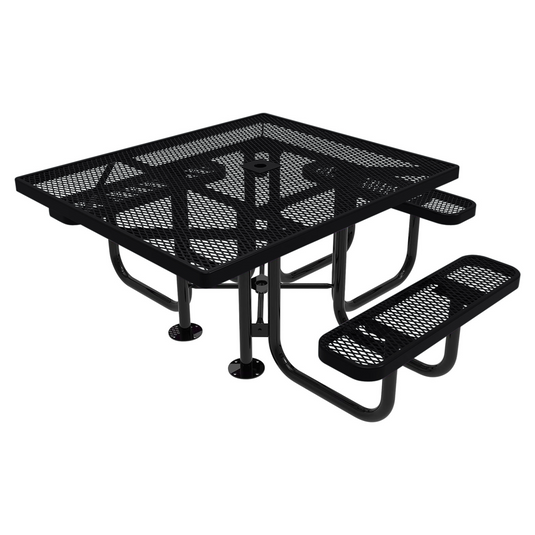 46" x 54" ADA-Accessible Weatherproof Square Outdoor Picnic Table With Colored Frame