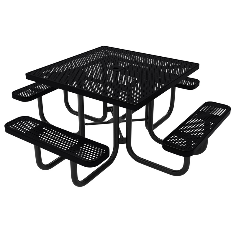 Load image into Gallery viewer, All-Weather Square Metal Outdoor Picnic Tables
