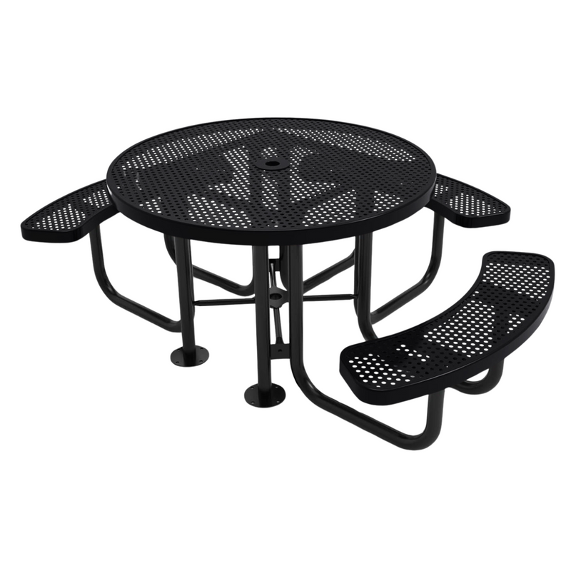 Load image into Gallery viewer, Heavy Duty 3-Seat Round Metal Outdoor Picnic Tables
