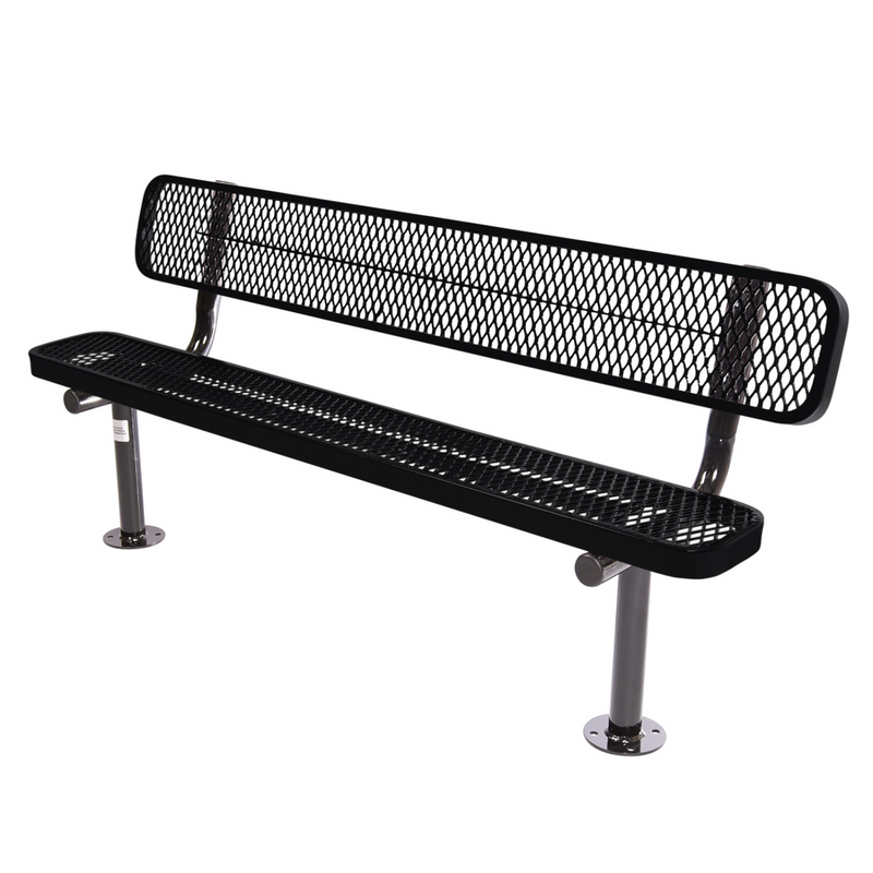 Load image into Gallery viewer, Commercial Expanded Metal Park Bench with Surface Mount Frame
