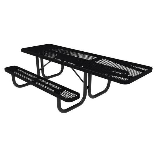 One-End ADA-Accessible Weatherproof Rectangular Outdoor Picnic Table With Colored Frame