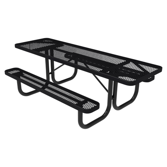 Both-Ends ADA-Accessible Weatherproof Rectangular Outdoor Picnic Table With Colored Frame