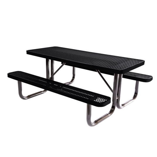 6 FT Commercial Rectangular Outdoor Picnic Table With Colored Frame