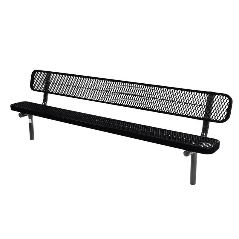 Load image into Gallery viewer, Industrial Expanded Metal Park Bench with Inground Mount Frame
