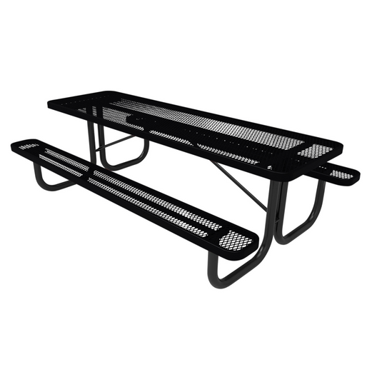 8 FT Commercial Rectangular Outdoor Picnic Table With Colored Frame