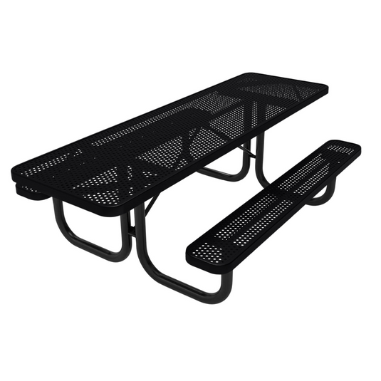 Both-Ends ADA-Accessible Weatherproof Rectangular Outdoor Picnic Table With Colored Frame