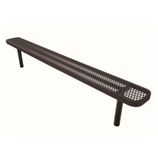 Industrial Expanded Metal Park Bench with Inground Mount Frame