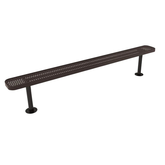 8FT Commercial Park Bench without Back, Surface Mount Frame