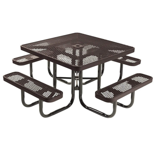 46" Square Metal Outdoor Picnic Table