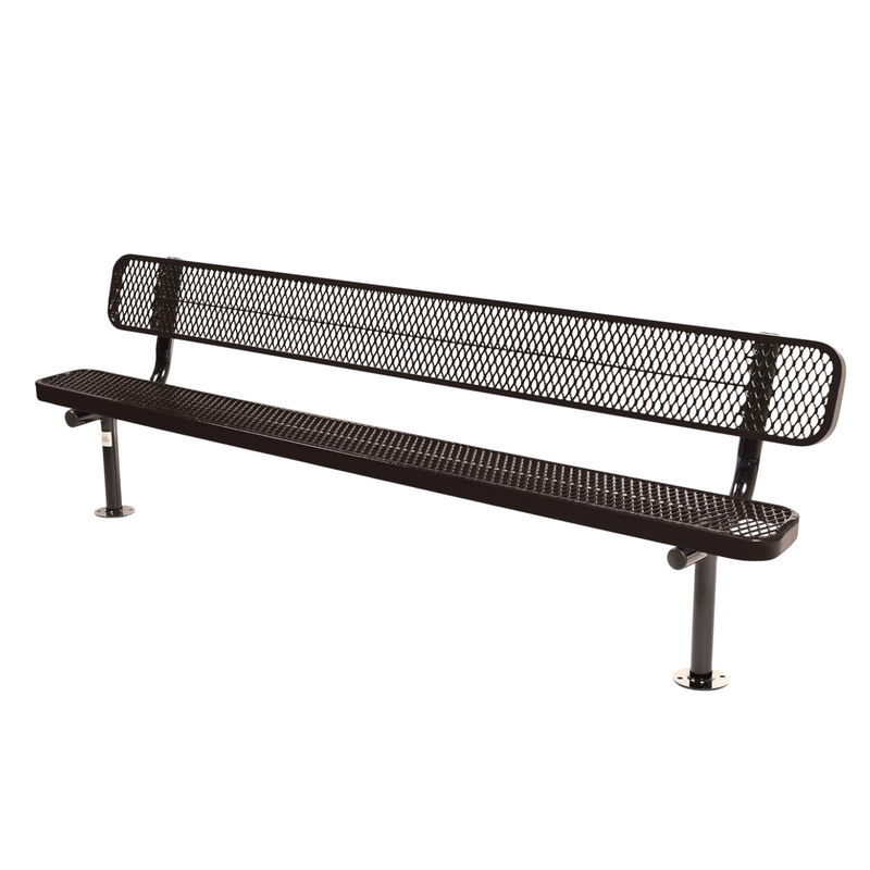 Load image into Gallery viewer, Commercial Expanded Metal Park Bench with Surface Mount Frame
