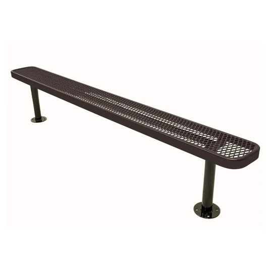 8FT Commercial Park Bench without Back, Surface Mount Frame