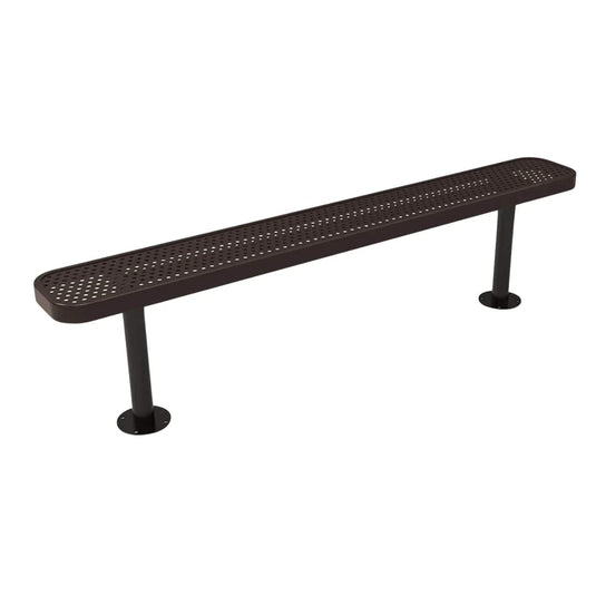 6FT Commercial Park Bench without Back, Surface Mount Frame